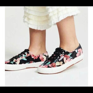 Superga Black Floral 2750 Fanvelw Sneakers